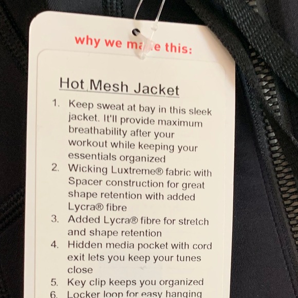 Hot mesh jacket lululemon black size 4 luxtreme - Picture 2 of 5